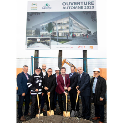 Groundbreaking ceremony for the Complexe 4 Glaces in Gatineau